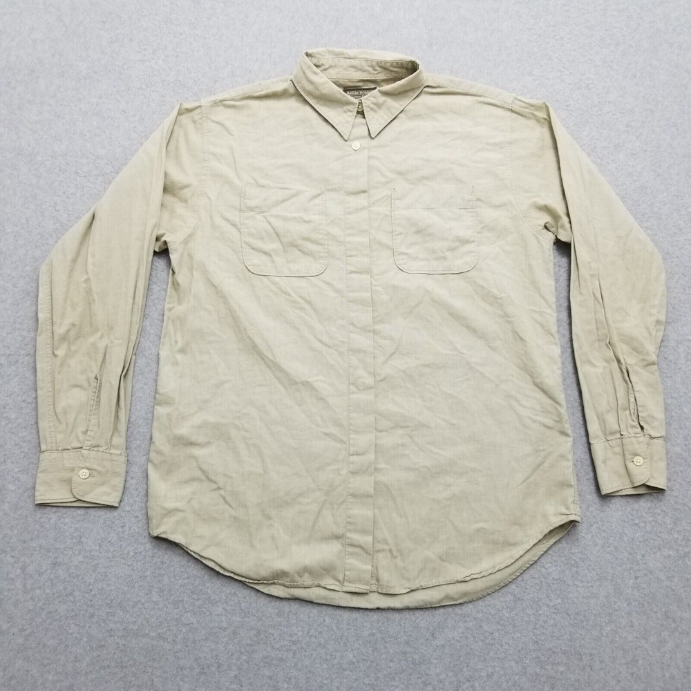 Abercrombie & Fitch Shirt Mens Medium Tan‎ Casual Button Up Long Sleeve